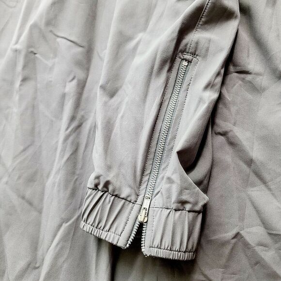 Albion Fit Jumpsuit XS Beige Stretch Cap Sleeve Cinch Waist Ankle‎ Zip One Piece - Picture 7 of 8